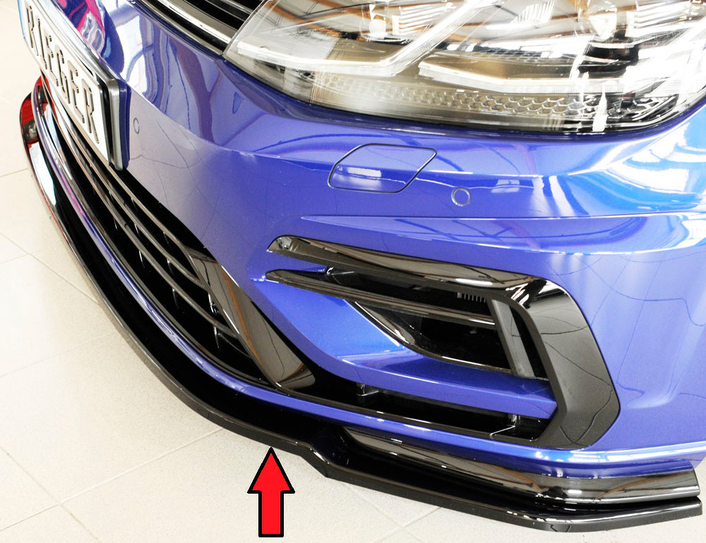 Rieger 00088150 VW Mk7 Mk7-Line Golf R Front Splitter - Glossy Black