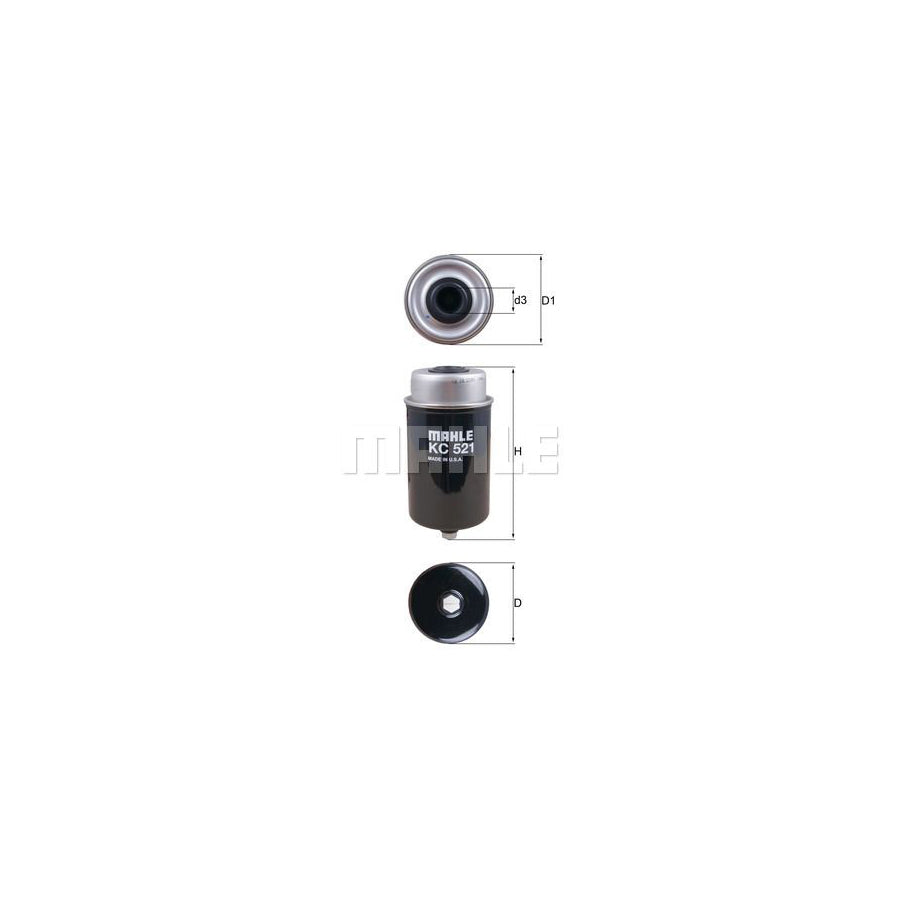 MAHLE ORIGINAL KC 521 Fuel filter for LAND ROVER RANGE ROVER Spin-on Filter