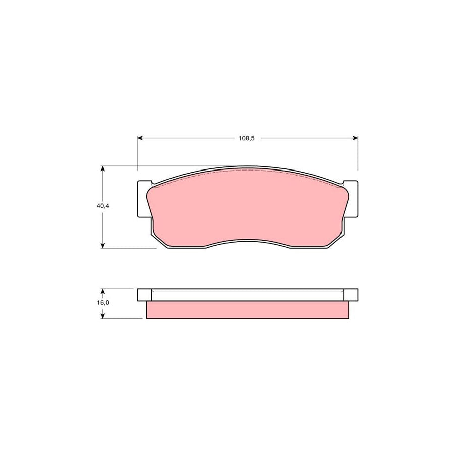 TRW Gdb288 Brake Pad Set Not Prepared For Wear Indicator