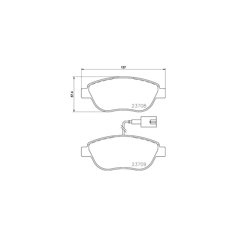 Hella 8DB 355 015 791 Brake Pad Set With Integrated Wear Warning Contact With Brake Caliper Screws With Accessories