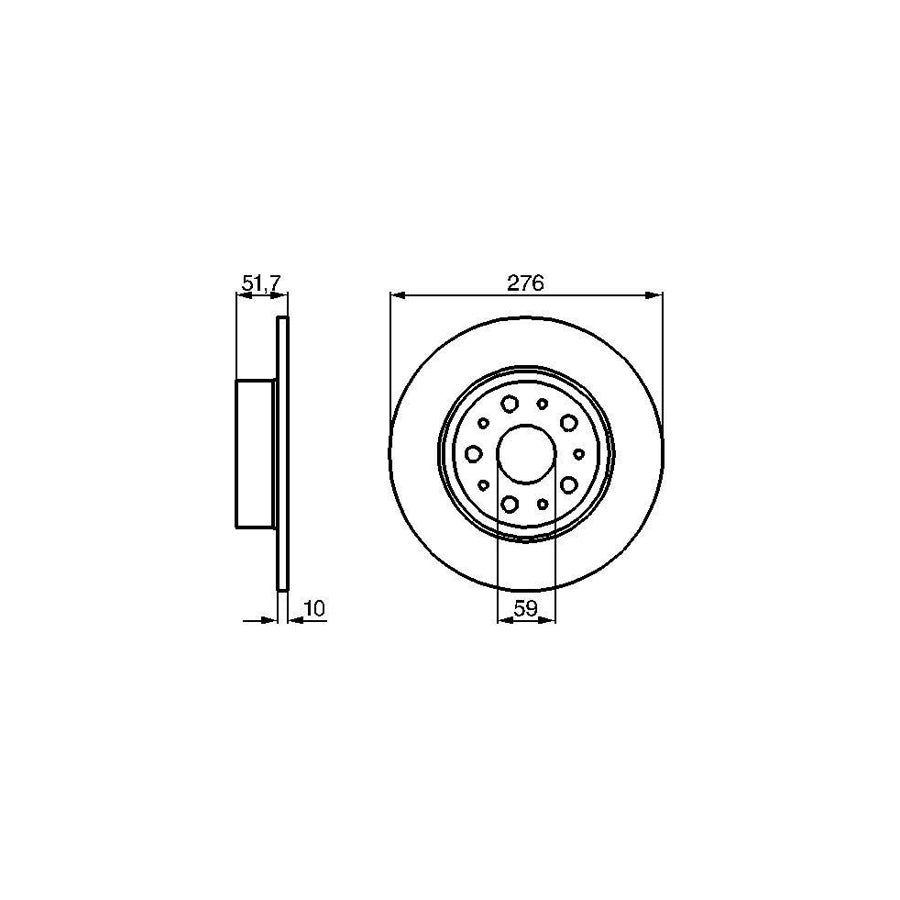 BOSCH 0 986 478 463 Brake Disc Solid Oiled with bolts screws