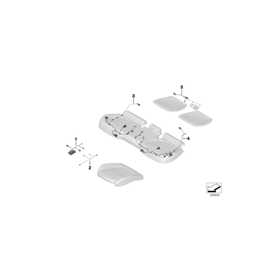Genuine BMW 61129389440 F46 F48 Wiring Set Seat, Passenger's Side (Inc. 214d, 220dX & X1 28iX) | Duco Car Parts UK Car Parts