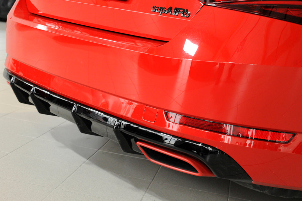 Rieger 00088152 Skoda 3T 3V Superb III Rear Diffuser - Glossy Black