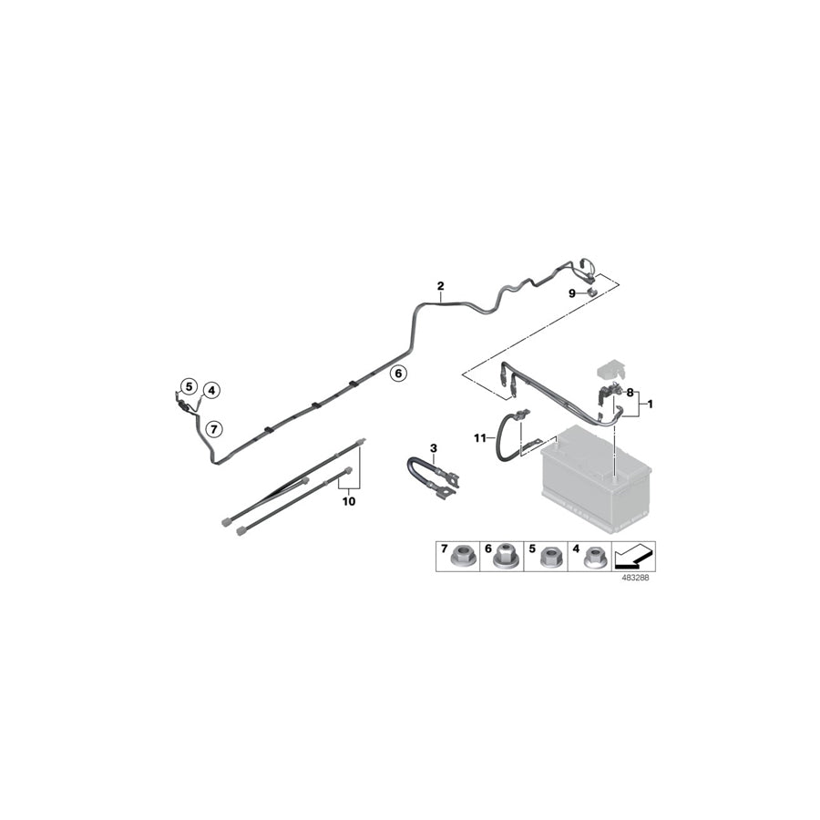 Genuine BMW 61129387647 F34 F32 Rep. Wire For B+ (Inc. 340i, 320d ed & M4 CS) | Duco Car Parts UK Car Parts