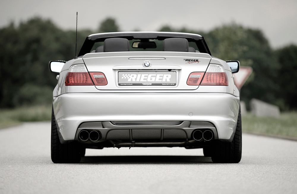 Rieger 00099826 BMW 3 Series E46 Rear Diffuser for Twin Tailpipe Left & Right - Carbon-Look