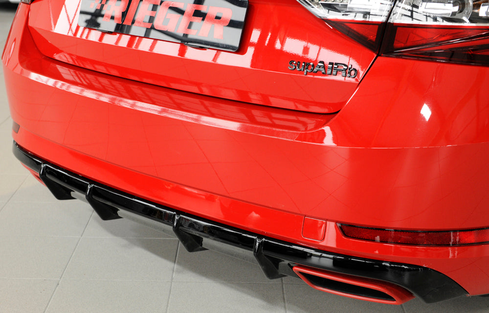 Rieger 00088151 Skoda 3T 3V Superb III Rear Diffuser - Glossy Black