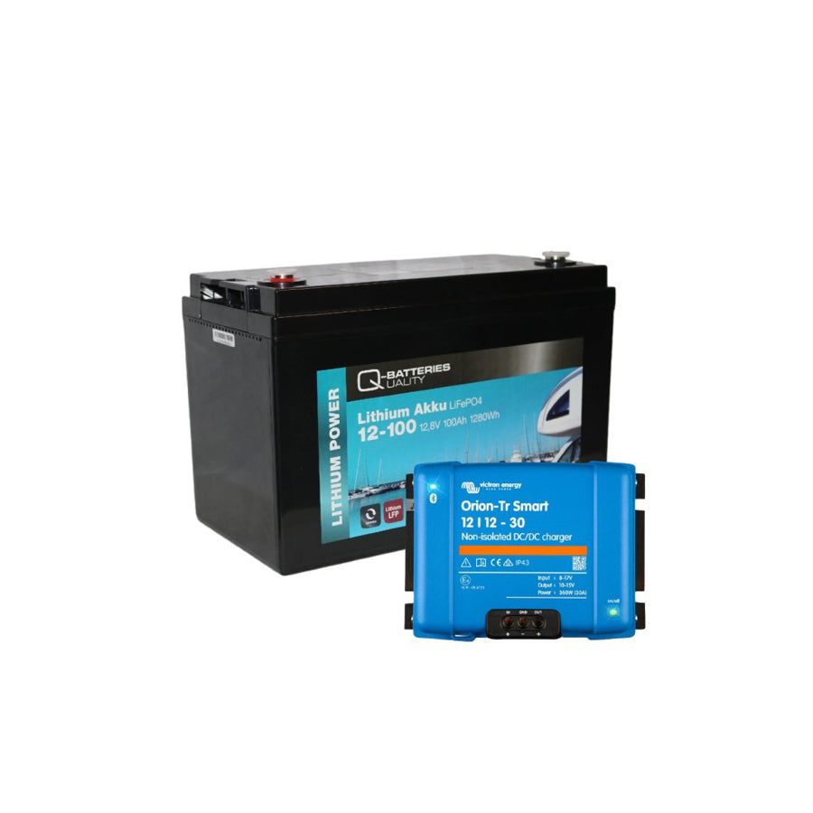 Q-Batteries 100Ah Lithium battery with Smart 12/12 30A Battery to Battery Charger