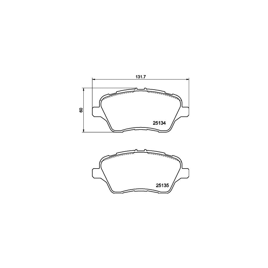 Hella 8DB 355 020 621 Brake Pad Set Not Prepared For Wear Indicator With Brake Caliper Screws With Accessories