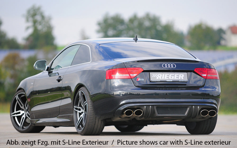 Rieger 00099086 Audi B8 B81 A5 Rear Diffuser for Twin Tailpipe Left & Right - Carbon-Look