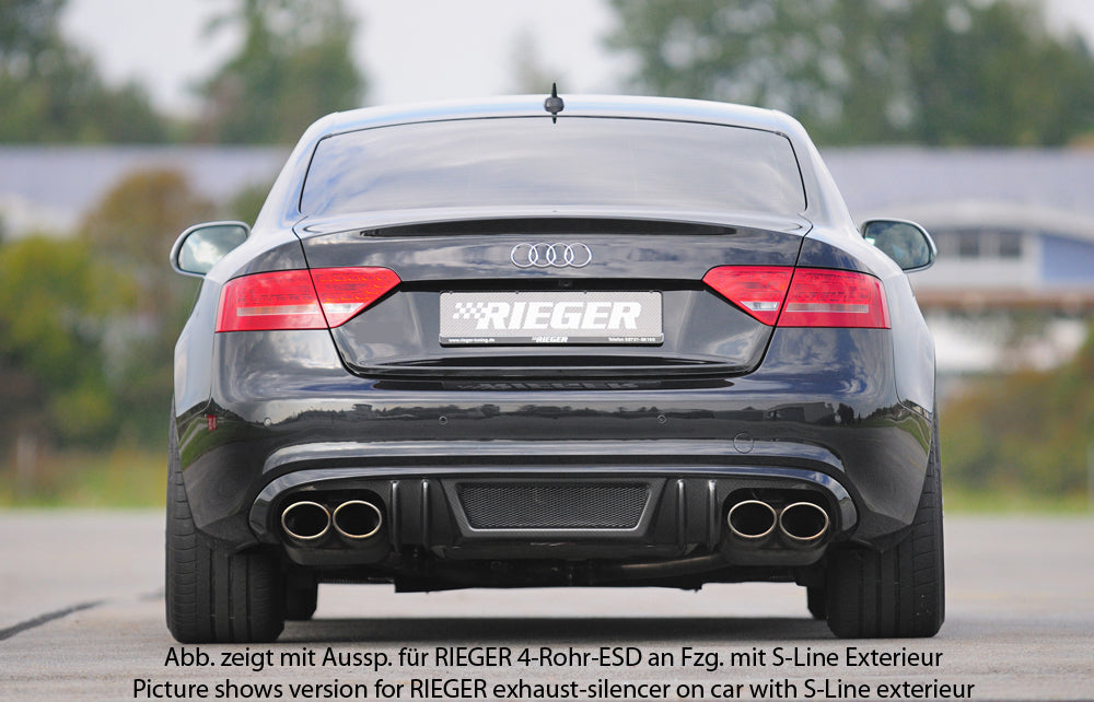 Rieger 00099092 Audi B8 B81 A5 Rear Diffuser for Original Tailpipe Left & RIght - Carbon-Look