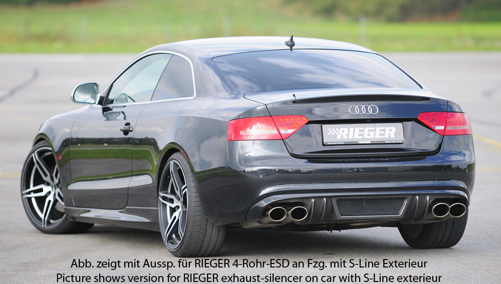 Rieger 00099092 Audi B8 B81 A5 Rear Diffuser for Original Tailpipe Left & RIght - Carbon-Look