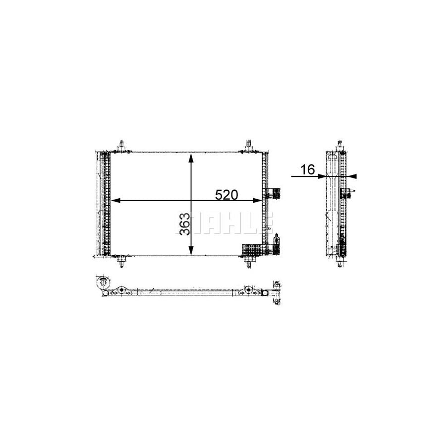 MAHLE ORIGINAL AC 350 000S Air conditioning condenser with dryer
