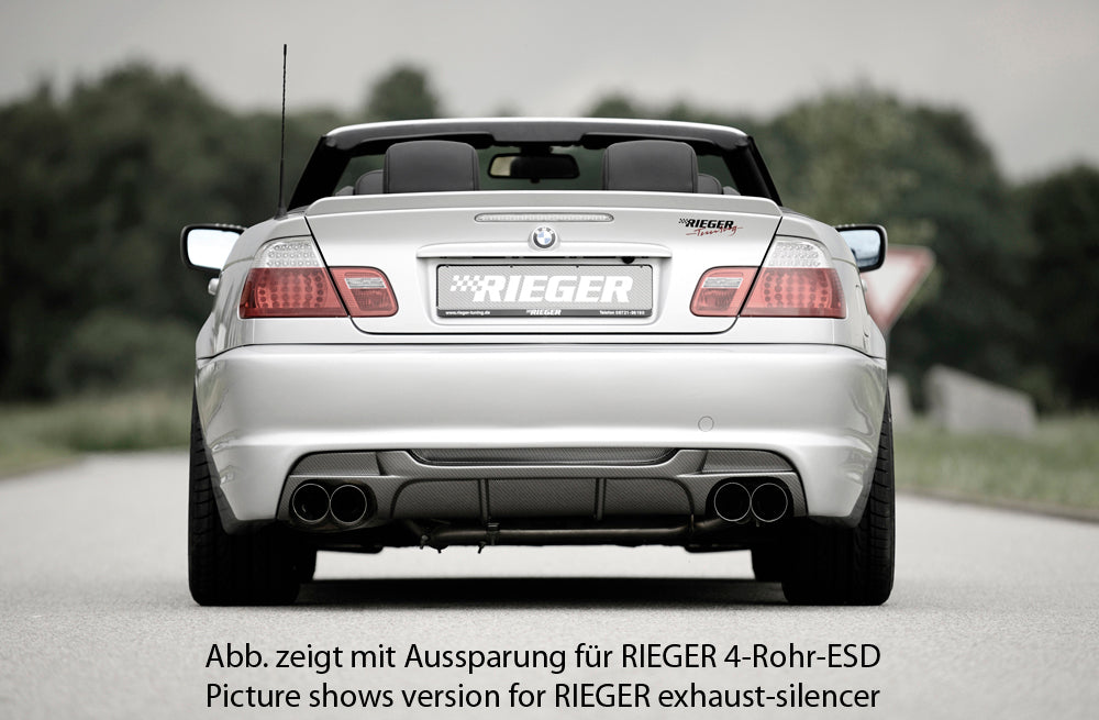 Rieger 00099824 BMW 3 Series E46 Rear Diffuser for Twin Tailpipe Left - Carbon-Look