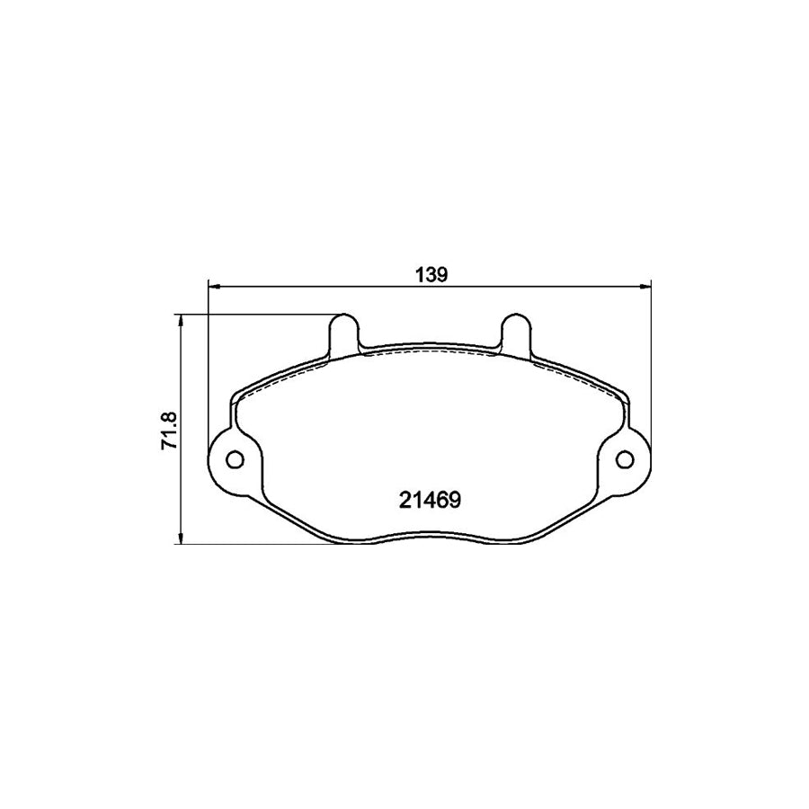 Hella 8DB 355 006 401 Brake Pad Set For Ford Transit Not Prepared For Wear Indicator