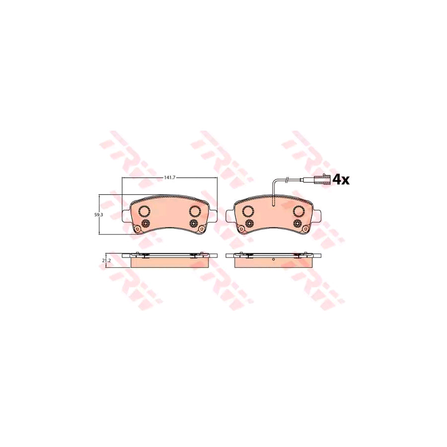 TRW Gdb2106 Brake Pad Set For Fiat Ducato Incl Wear Warning Contact