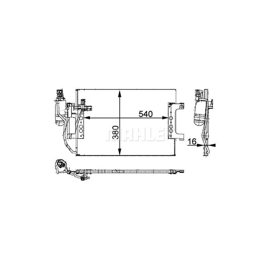 MAHLE ORIGINAL AC 351 000P Air conditioning condenser with dryer