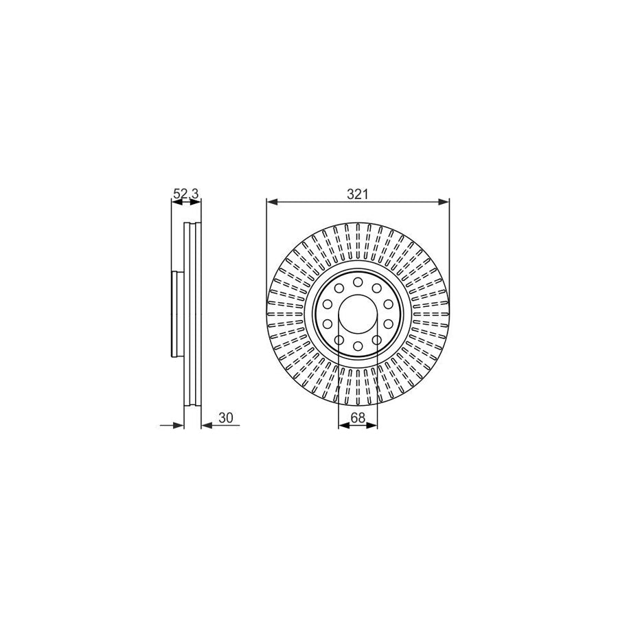 BOSCH 0 986 479 690 Brake Disc for VW PASSAT Vented Oiled