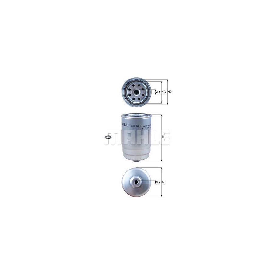 MAHLE ORIGINAL KC 605D Fuel filter Spin-on Filter