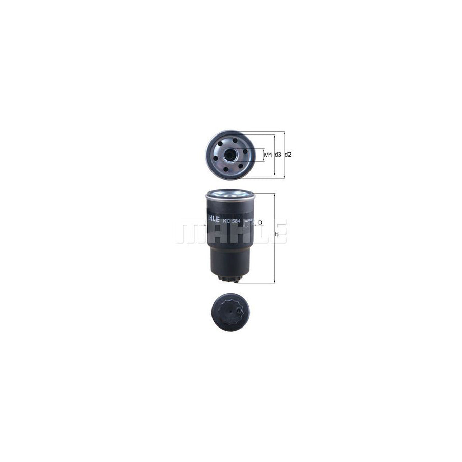 MAHLE ORIGINAL KC 584 Fuel filter Spin-on Filter