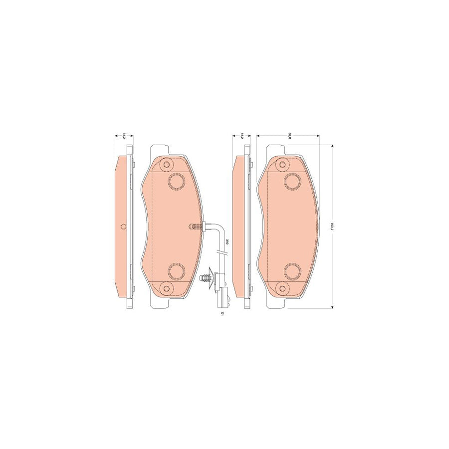 TRW Cotec Gdb1885 Brake Pad Set Incl Wear Warning Contact