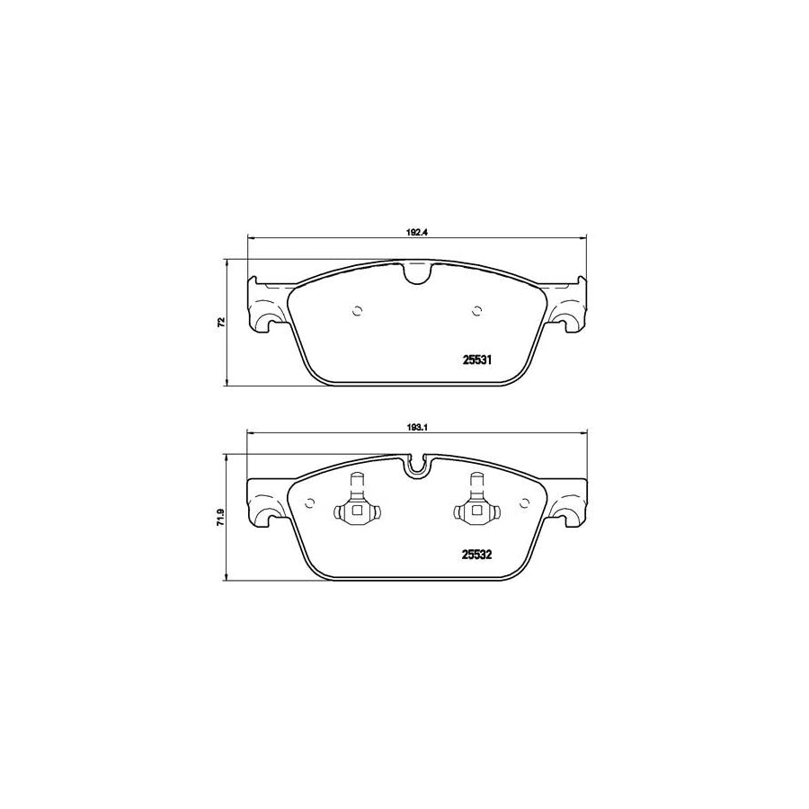 Brembo P 50 102X Brake Pad Set Prepared For Wear Indicator