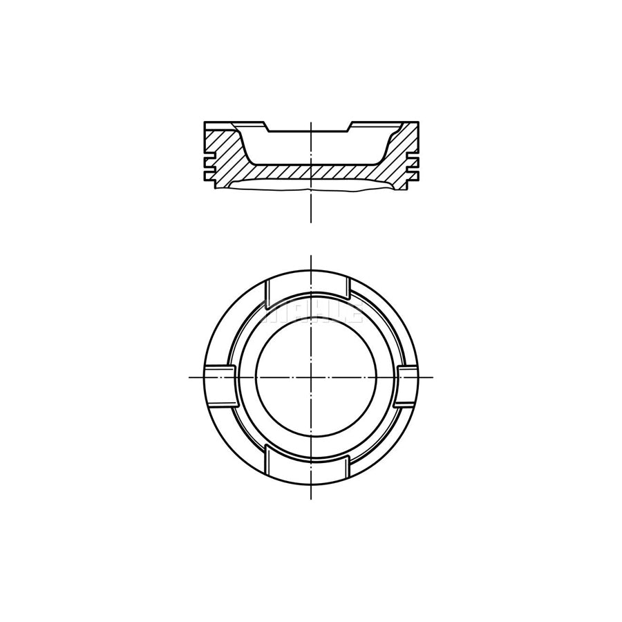 MAHLE ORIGINAL 229 55 00 Piston 108,0 mm, with piston ring carrier, without cooling duct