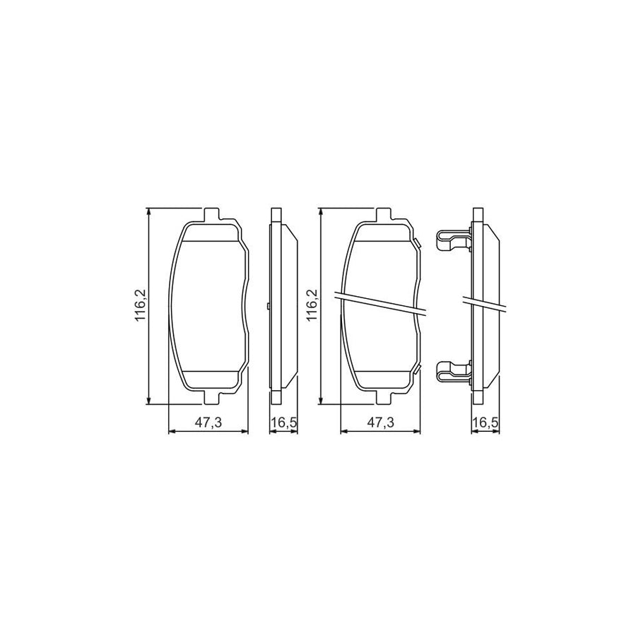 Bosch 0986494491 Brake Pad Set With Acoustic Wear Warning With Mounting Manual BP1412