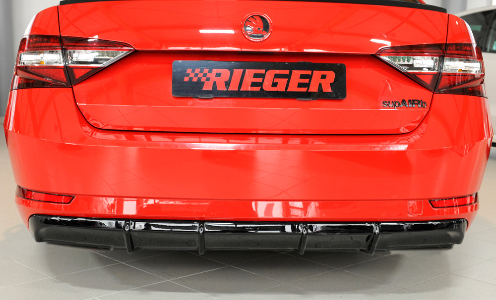 Rieger 00088153 Skoda 3T 3V Superb III Rear Diffuser - Glossy Black