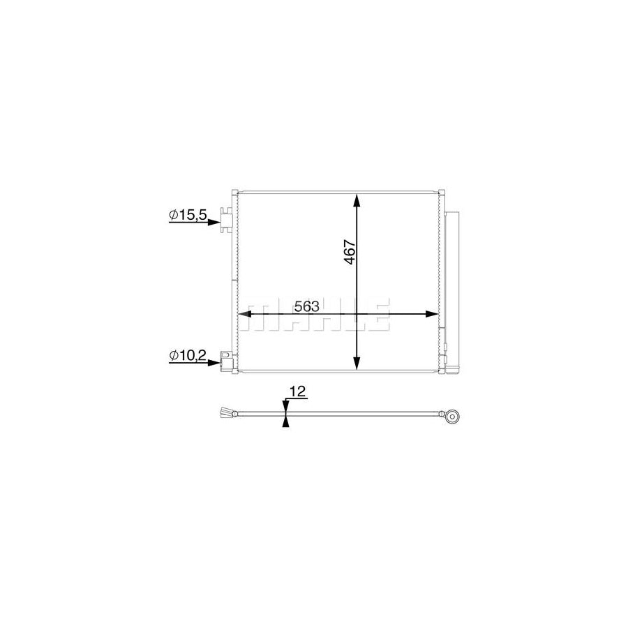 MAHLE ORIGINAL AC 78 000S Air conditioning condenser without gasket / seal, with dryer
