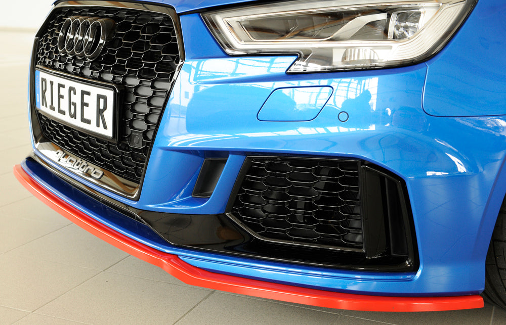 Rieger 00056810 Audi 8V RS3 Front Splitter - Matte Black
