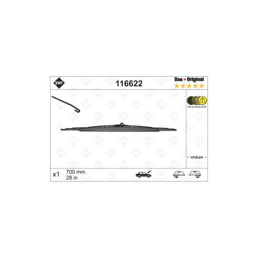 Swf Original Spoiler 116622 Wiper Blade For Peugeot 307 | Duco Car Parts UK Car Parts