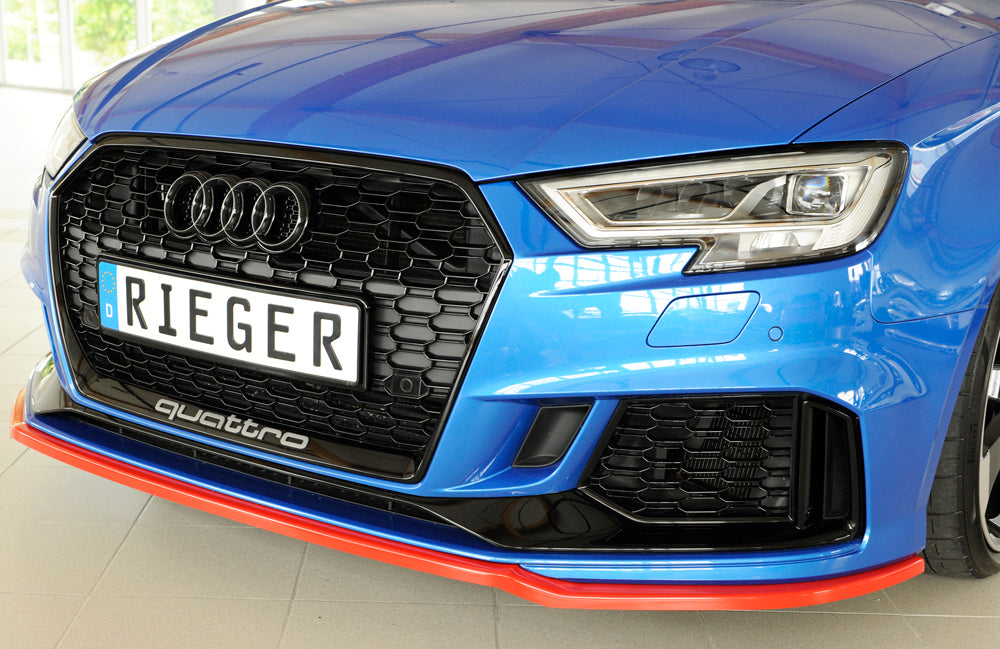 Rieger 00056810 Audi 8V RS3 Front Splitter - Matte Black