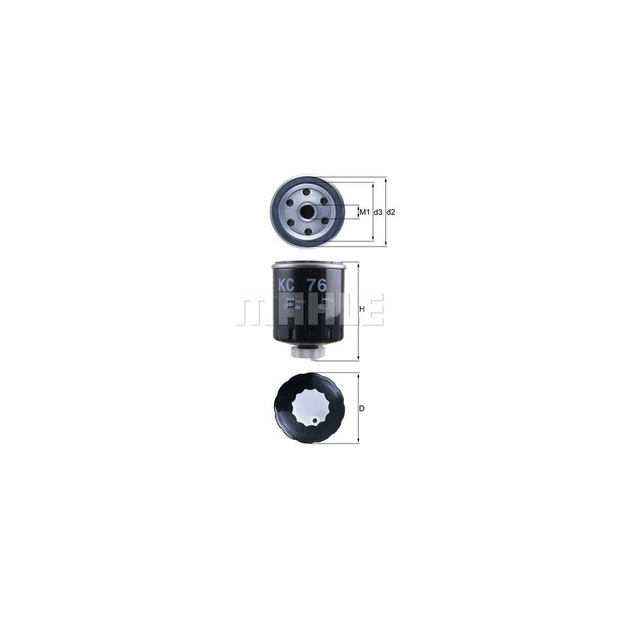 MAHLE ORIGINAL KC 76 Fuel filter Spin-on Filter