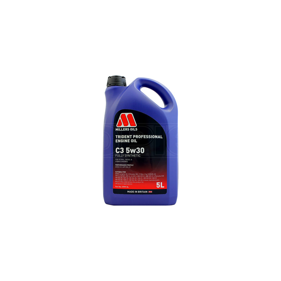 Millers Oils Trident Professional C3 5W-30 Fully Synthetic Engine Oil 5l