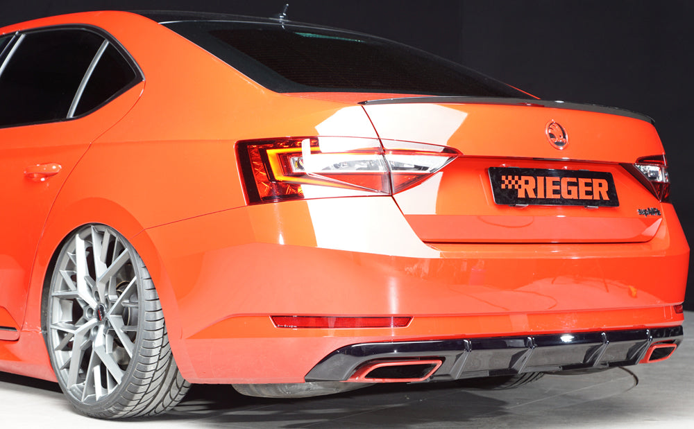 Rieger 00088152 Skoda 3T 3V Superb III Rear Diffuser - Glossy Black