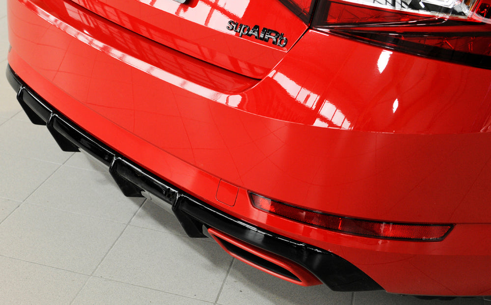 Rieger 00088152 Skoda 3T 3V Superb III Rear Diffuser - Glossy Black
