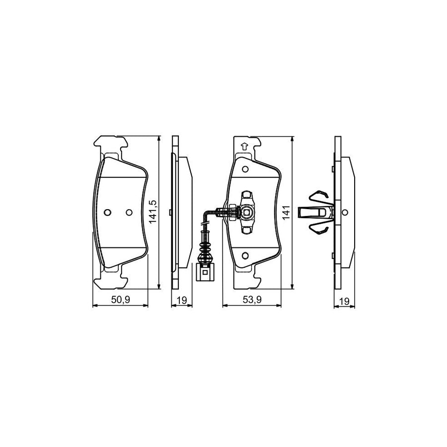 Bosch 0986495115 Brake Pad Set Incl Wear Warning Contact With Mounting Manual BP1545