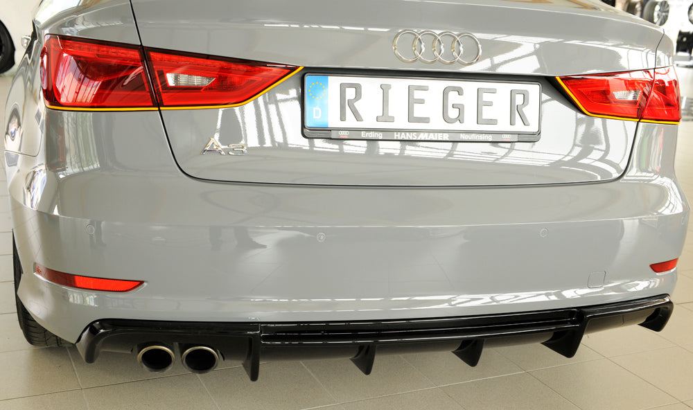 Rieger 00088157 Audi 8V A3 Rear Diffuser for Twin Tailpipe Left - Glossy Black