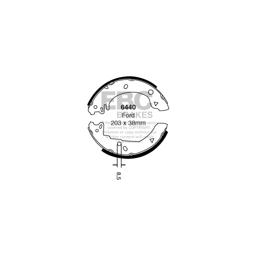 EBC 6440 Ford Rear Brake Shoes (Inc. Fiesta Mk3, Courier, Fiesta) 1 | Duco Car Parts UK Car Parts