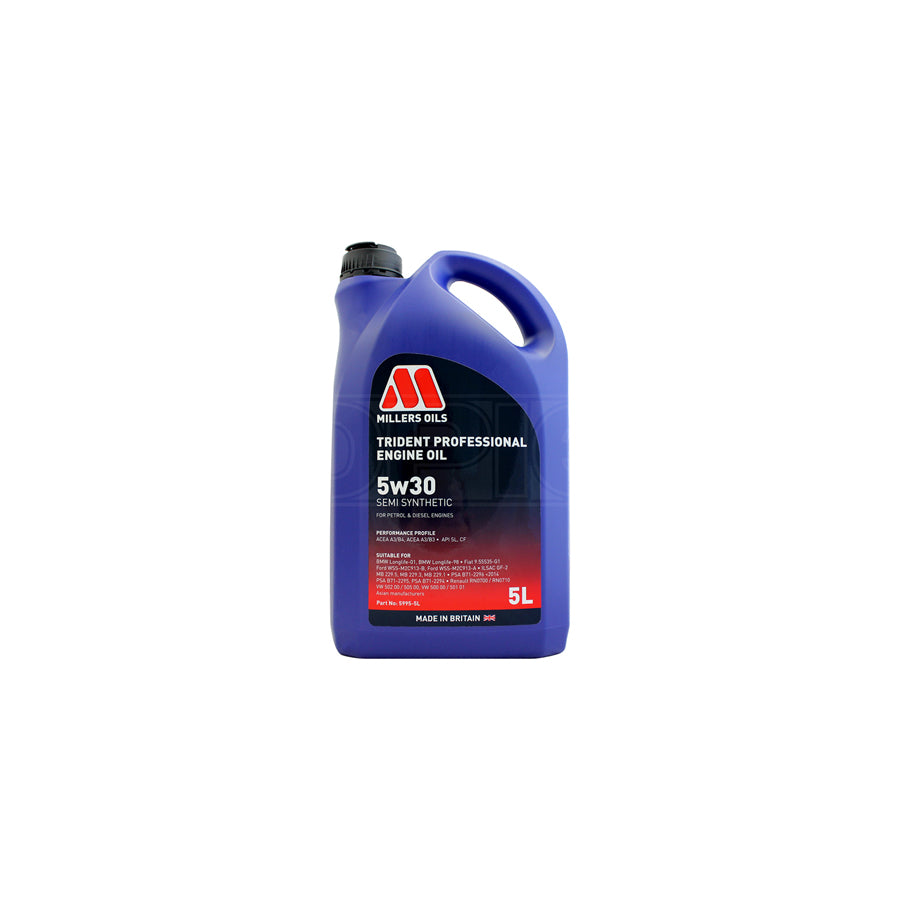 Millers Oils Trident Professional 5W-30 Semi Synthetic Engine Oil 5l