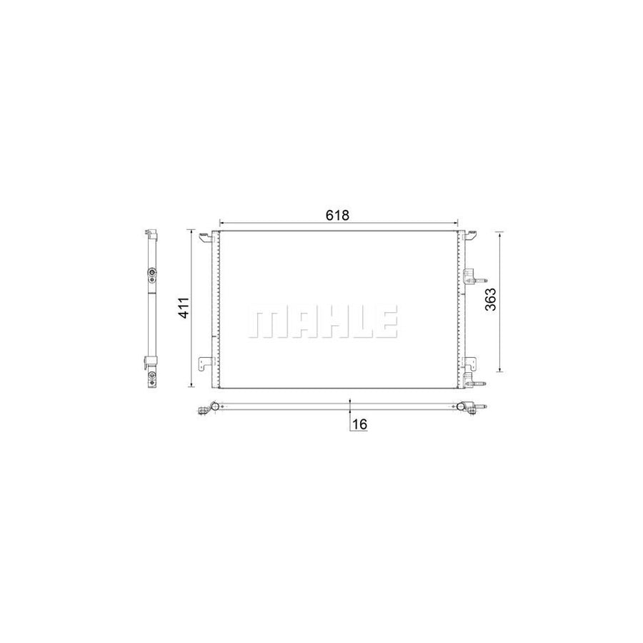 MAHLE ORIGINAL AC 589 000S Air conditioning condenser without dryer