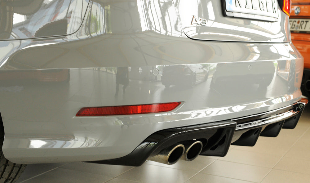 Rieger 00088157 Audi 8V A3 Rear Diffuser for Twin Tailpipe Left - Glossy Black
