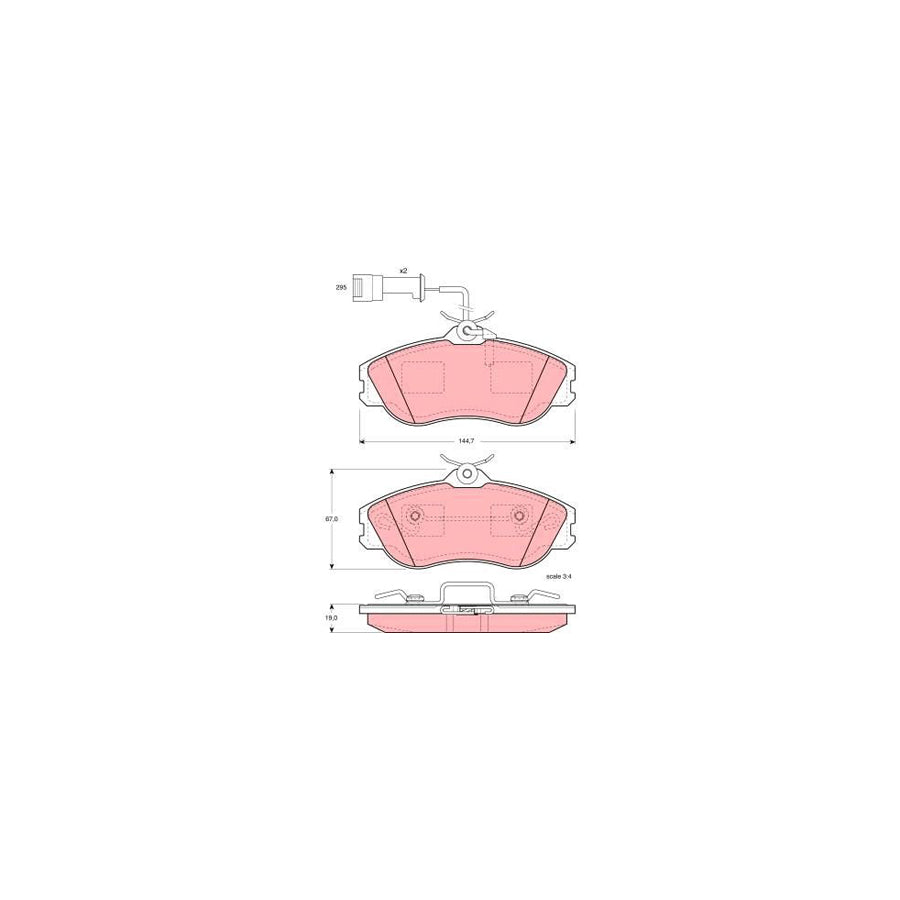 TRW Gdb816 Brake Pad Set Incl Wear Warning Contact With Brake Caliper Screws With Accessories