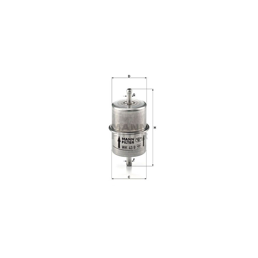 MANN-FILTER WK 43/8 Fuel filter In-Line Filter