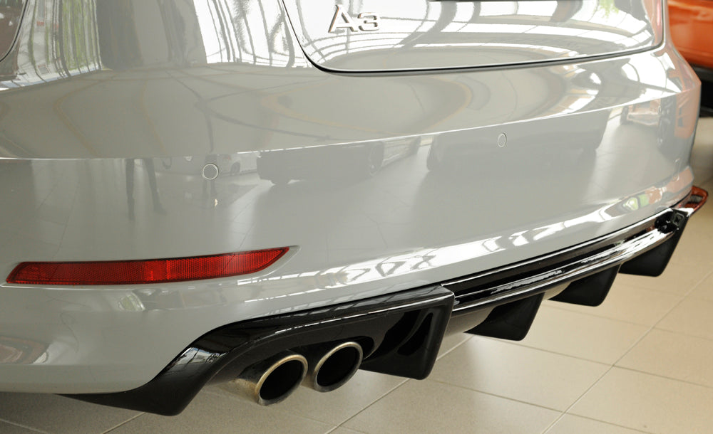 Rieger 00088157 Audi 8V A3 Rear Diffuser for Twin Tailpipe Left - Glossy Black