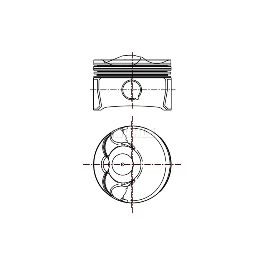 MAHLE ORIGINAL 028 01 02 Piston 77,01 mm, without cooling duct