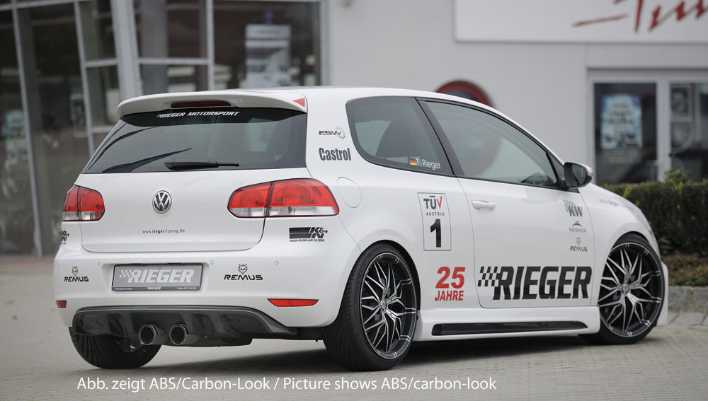 Rieger 00099098 VW Mk6 Golf Rear Diffuser for Twin Tailpipe Centre - Carbon-Look