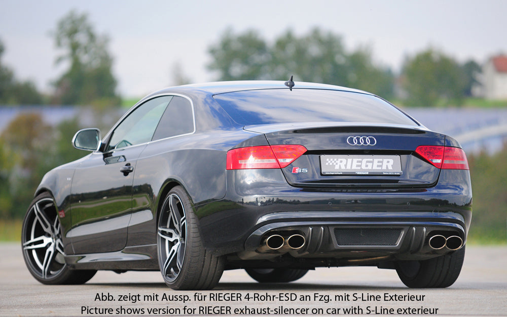 Rieger 00099092 Audi B8 B81 A5 Rear Diffuser for Original Tailpipe Left & RIght - Carbon-Look