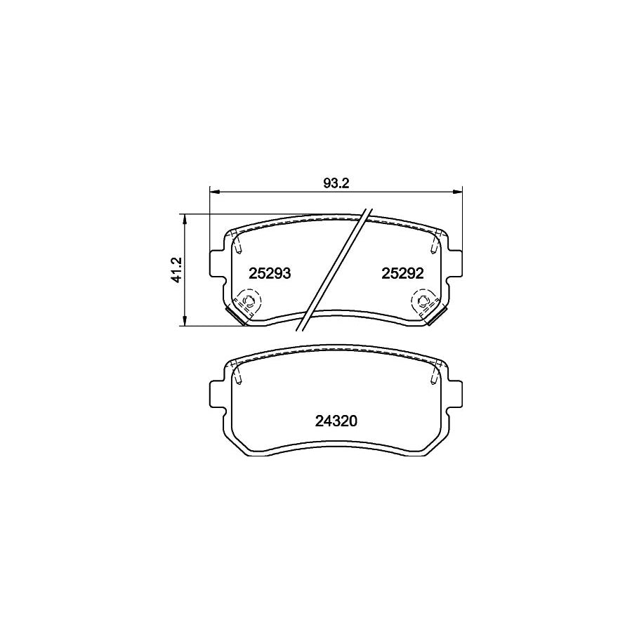 Hella 8DB 355 016 221 Brake Pad Set With Acoustic Wear Warning With Accessories