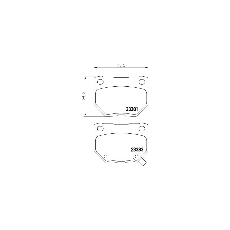 Hella 8DB 355 011 601 Brake Pad Set For Subaru Impreza With Acoustic Wear Warning